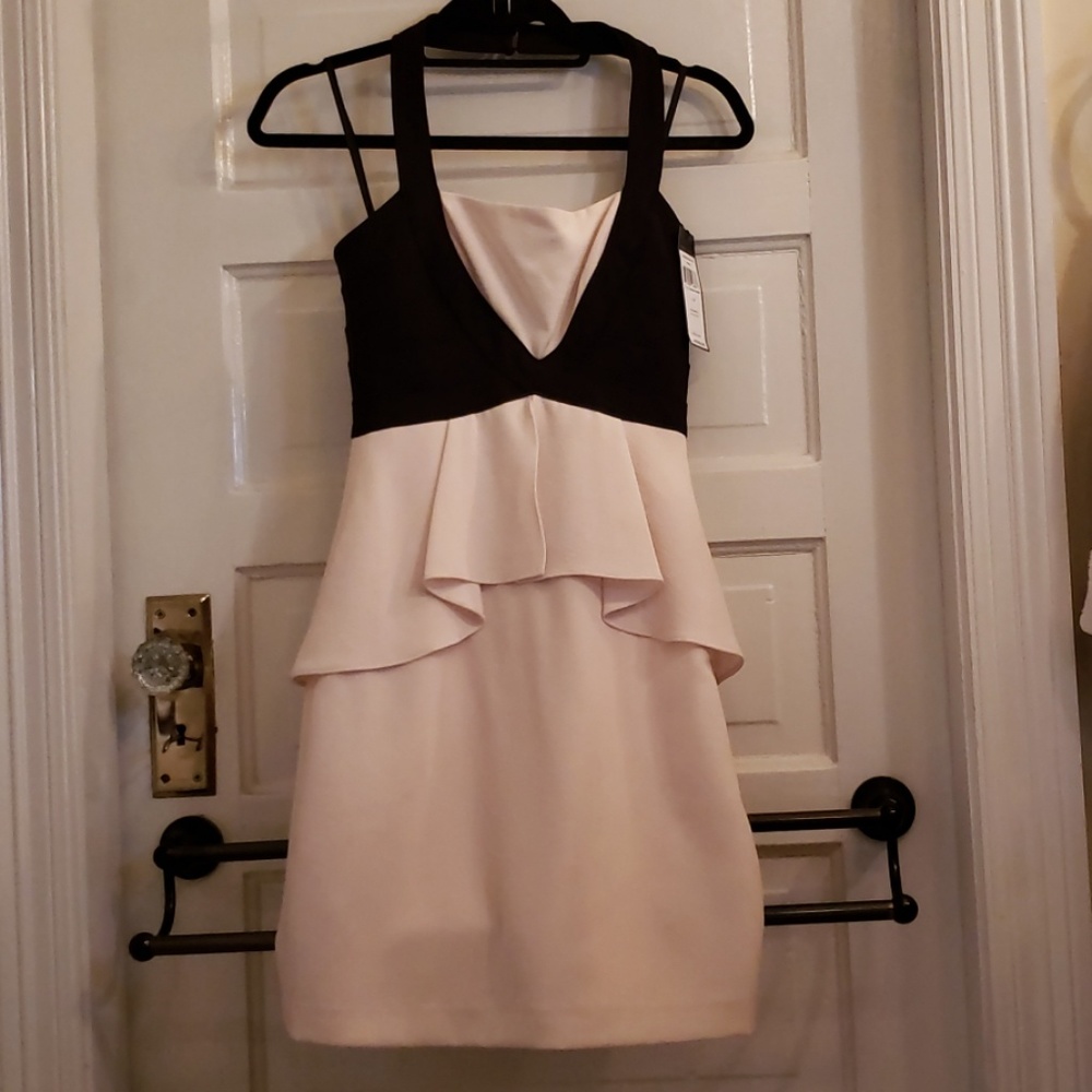 NWT BCBG MAXAZARIA ivory and black dress SZ 2